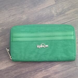 Kipling Green Quilted Wallet
